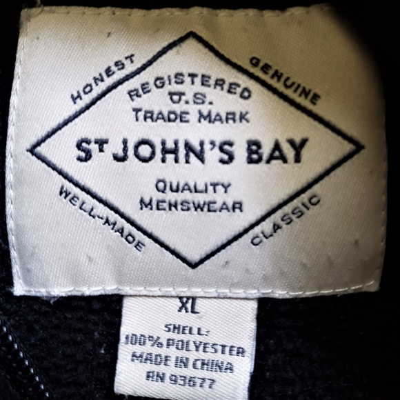 St John's Bay 1/4 Zip Fleece Black Top - XL - Picture 3 of 4